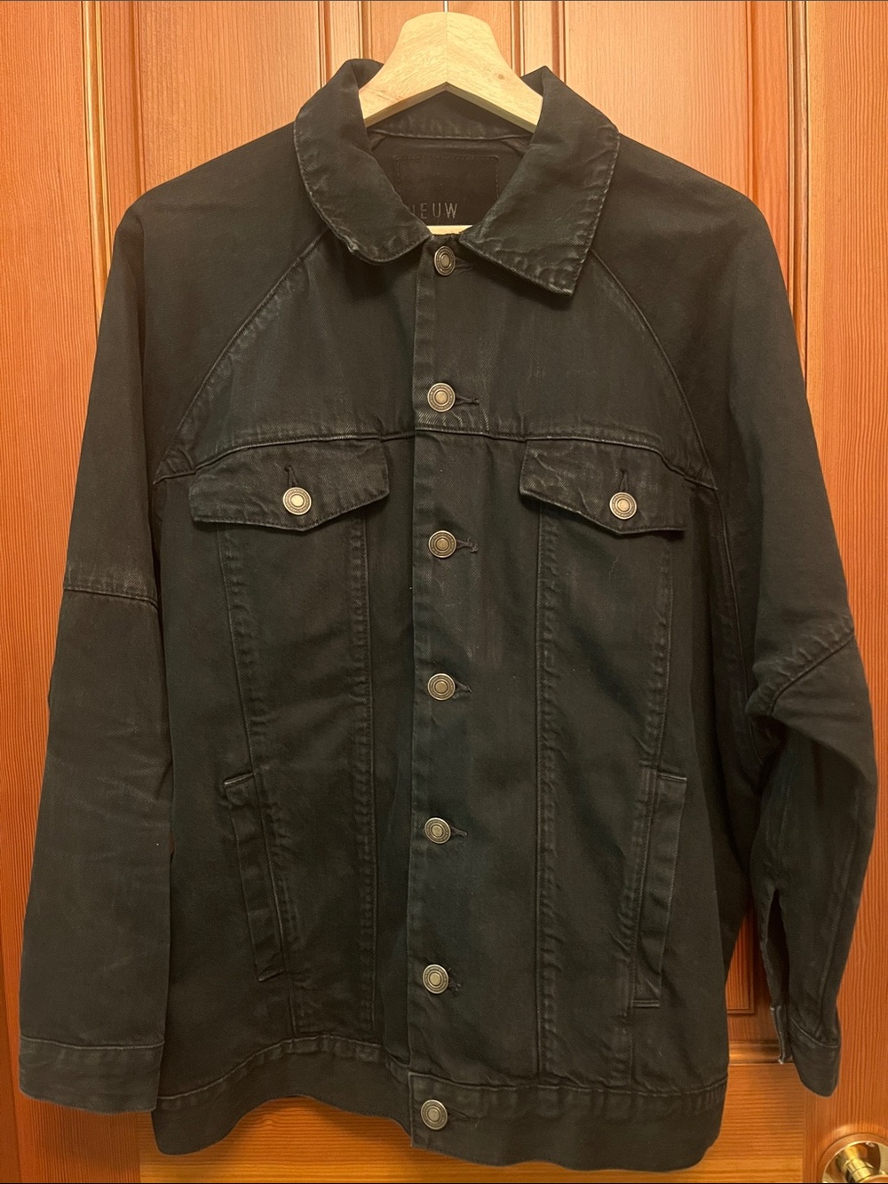 90’s style black denim jacket